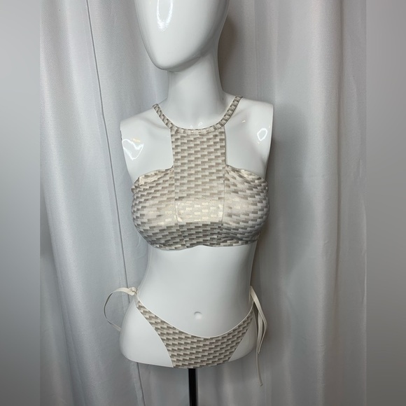 (Bundle & Save - 2 for $25) Elizabeth Jane Shira Cream and Gold Print Bikini set - Picture 2 of 12